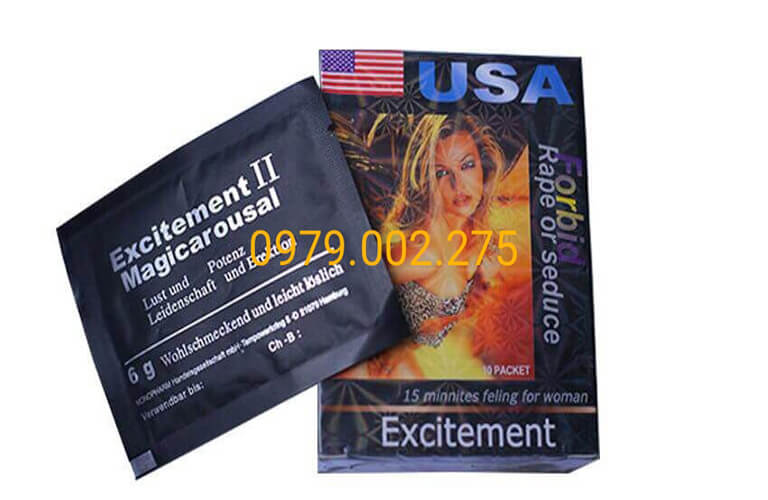 Thuốc kích nữ dạng bột Excitement II hiệu quả cao, kích dục mạnh, đưa người dùng vào những sự thăng hoa, khoái cảm khó quên